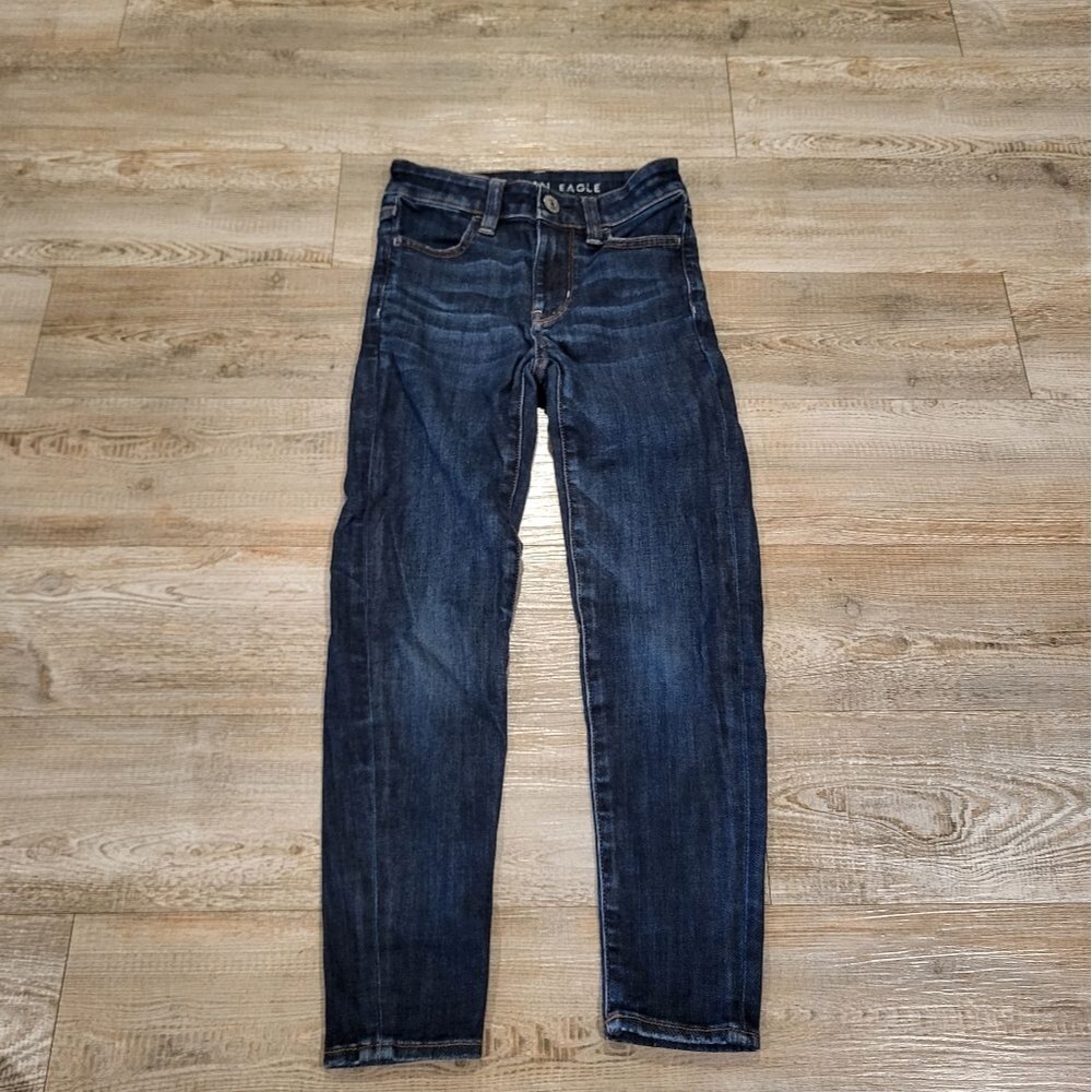 American Eagle Hi Rise Jeggings Medium Wash Womens Size 00 X Short